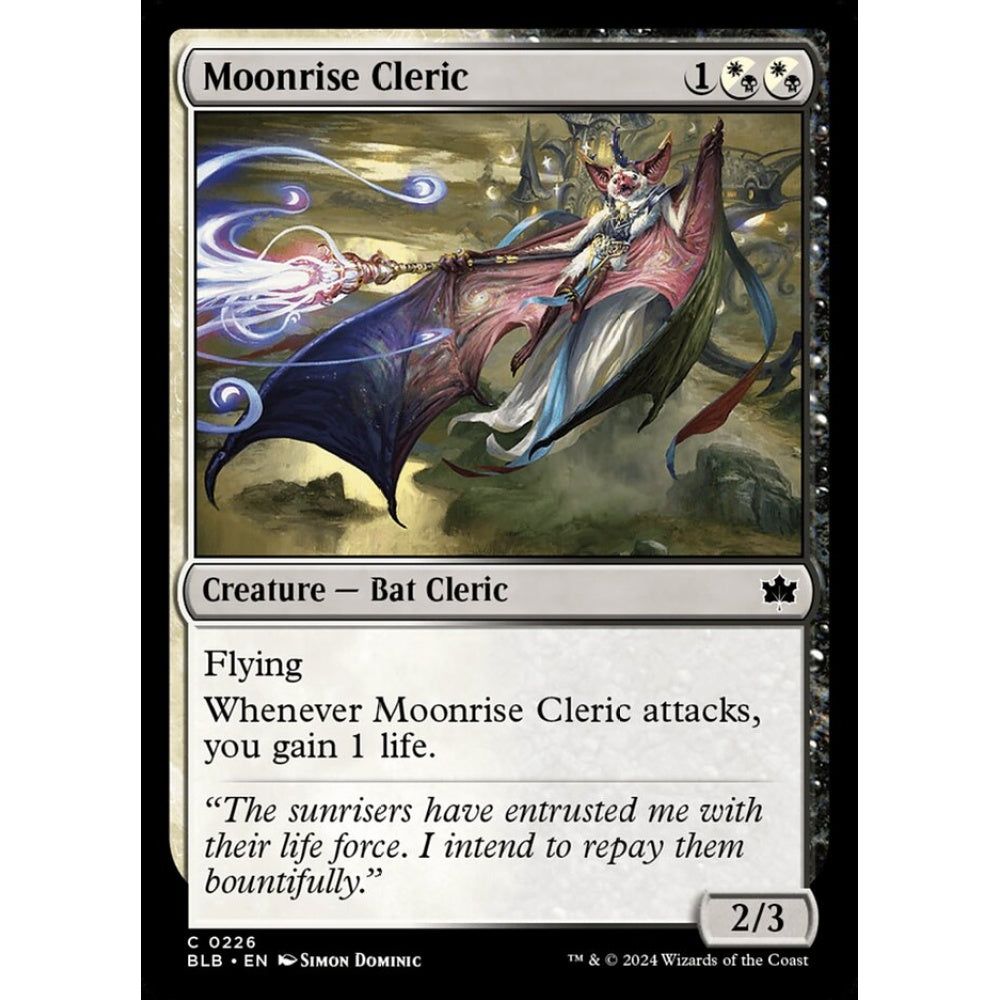 Moonrise Cleric, 226, common, Magic: The Gathering, Bloomburrow