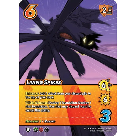 Living Spikes, 48/153, XR-R, UniVersus, MHA06 Jet Burn