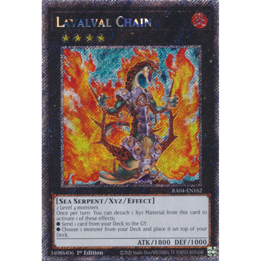 Lavalval Chain RA04-EN162 QCR Quarter Century Secret Rare Yu-Gi-Oh Quarter Century Stampede in Art