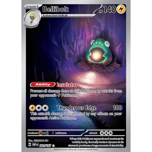 Bellibolt Illustration Rare 201/197 Pokemon Card Game Obsidian Flames