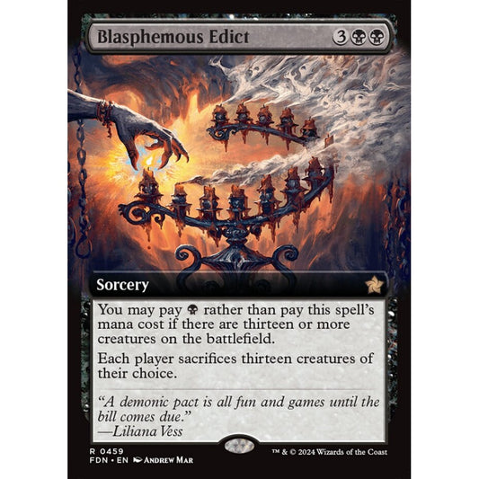 Blasphemous Edict, 459, rare, Magic: The Gathering, Foundations