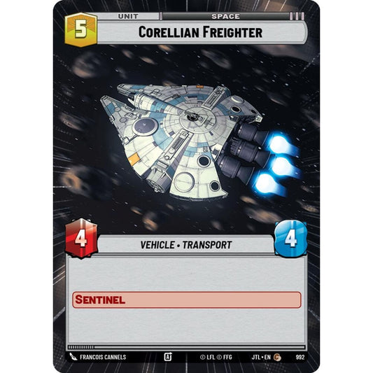 Corellian Freighter, C, JTL 992) Hyperspace Foil, Star Wars Unlimited