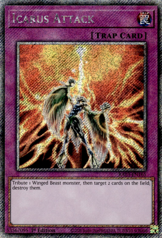 Icarus Attack RA03-EN165 Platinum Platinum Secret Rare Yu-Gi-Oh Quarter Century Bonanza in Art