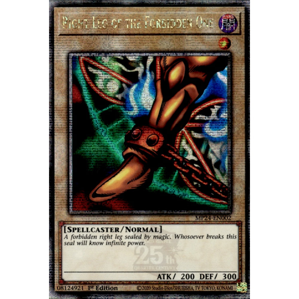 Right Leg of the Forbidden One, MP24-EN002, Quarter Century Secret Rare, Yu-Gi-Oh!, 25th Anniversary Tin: Dueling Mirrors