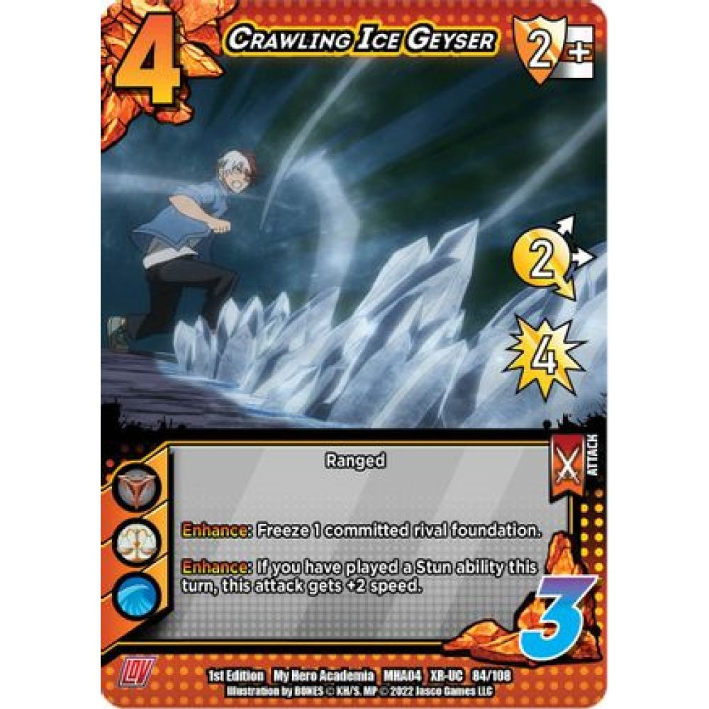 Crawling Ice Geyser, 084/108, XR-UC, UniVersus, MHA04 League of Villains