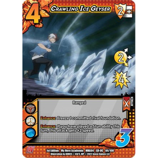 Crawling Ice Geyser, 084/108, XR-UC, UniVersus, MHA04 League of Villains