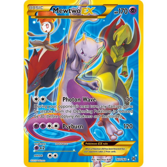 Mewtwo-EX Rare Secret 163/162 Pokemon Card Game BREAKthrough