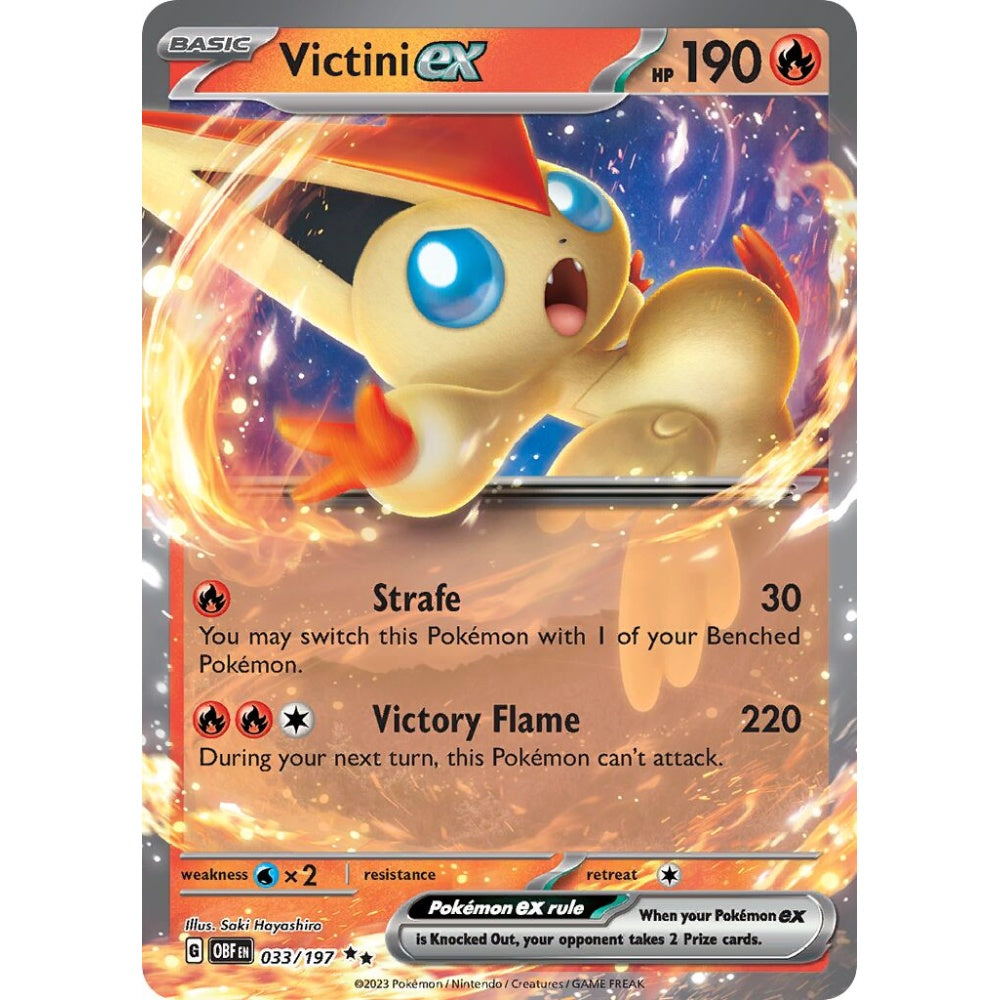 Victini ex Double Rare 033/197 Pokemon Card Game Obsidian Flames
