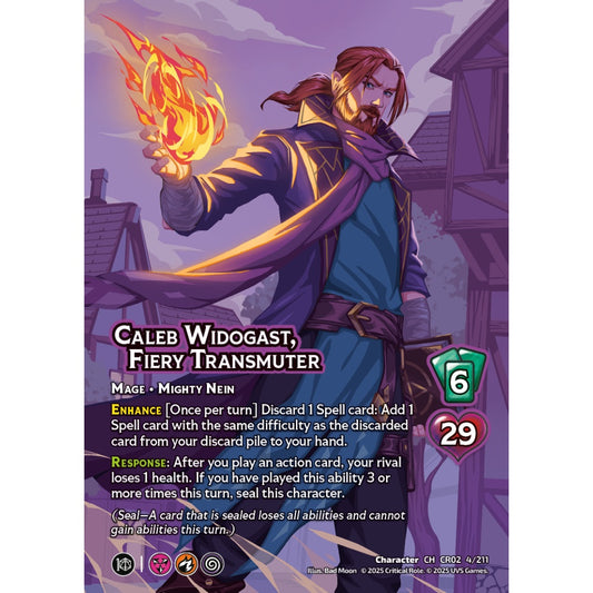 Caleb Widogast, Fiery Transmuter, 4/211, CR02, Universus, Critical Role: Heroes Of Exandria, Character, CH