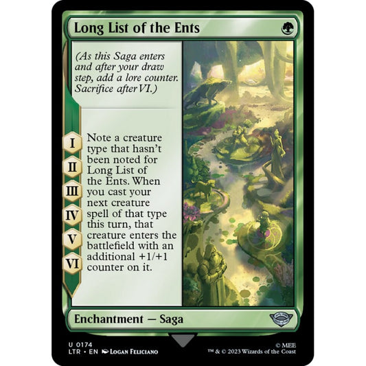 Long List of the Ents, uncommon, 174, Magic the Gathering, The Lord of the Rings: Tales of Middle-earth