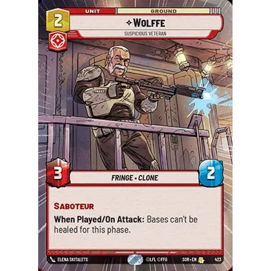 Wolffe, 423, R, Star Wars Unlimited, Sparks Of Rebellion