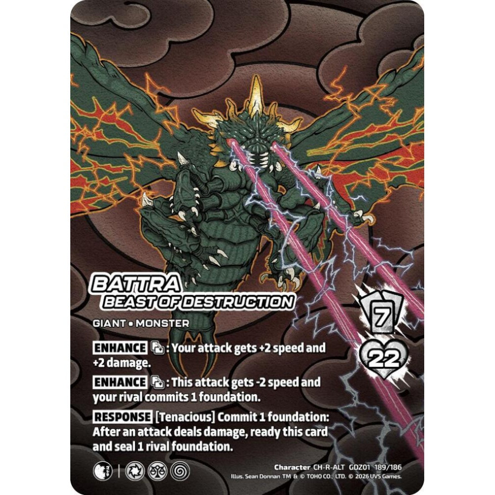 Battra, Beast of Destruction  GDZ01 189/186 GDZ01 Universus Godzilla: Reign of Kaiju Character CH-ALT