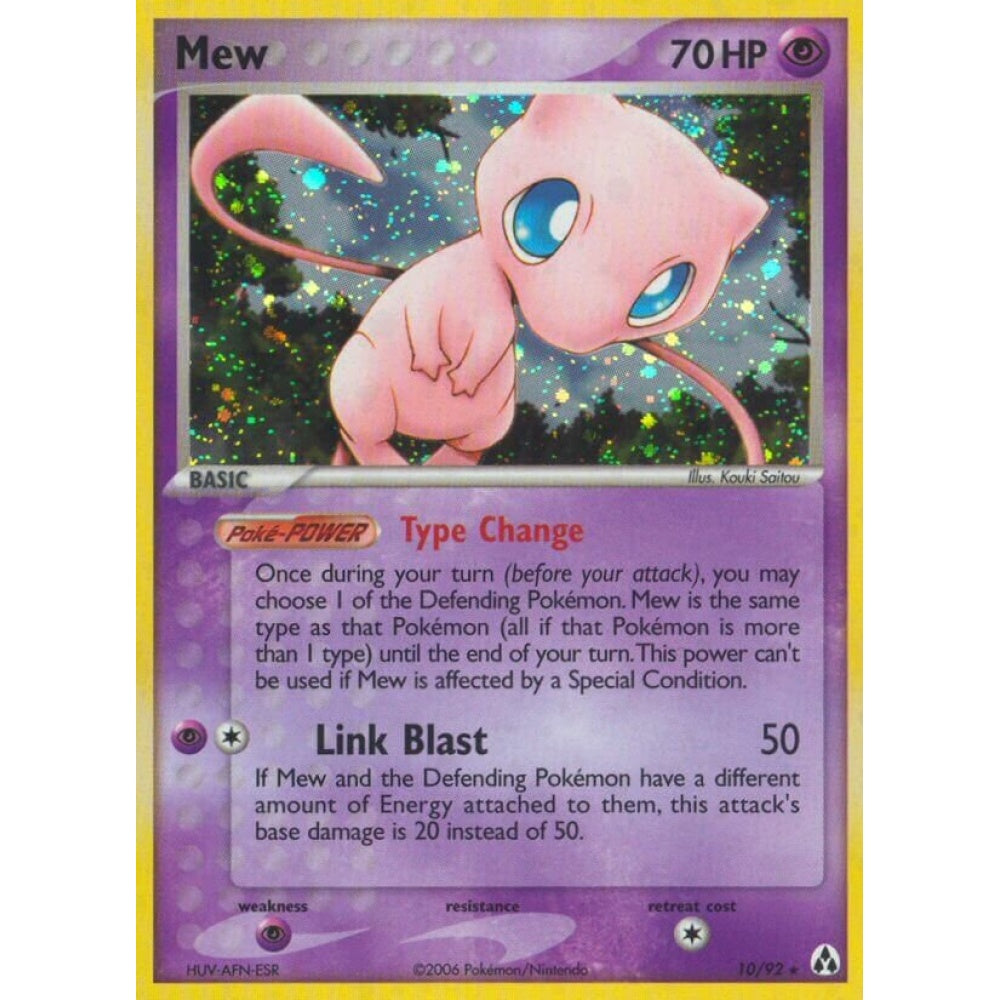 Mew Rare Holo 10/92 Pokemon Card Game EX Legend Maker