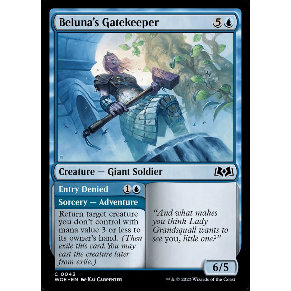 Beluna's Gatekeeper // Entry Denied, common, 43, Magic the Gathering, Wilds of Eldraine