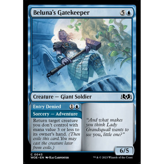 Beluna's Gatekeeper // Entry Denied, common, 43, Magic the Gathering, Wilds of Eldraine