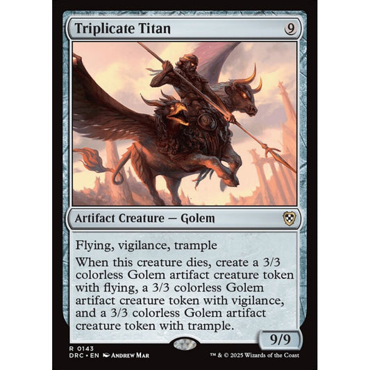 Triplicate Titan, 143, rare, Magic: The Gathering, Aetherdrift Commander
