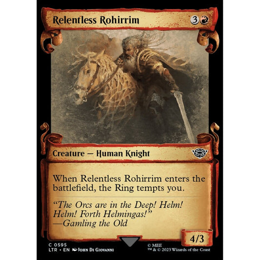 Relentless Rohirrim, common, 595, Magic the Gathering, The Lord of the Rings: Tales of Middle-earth