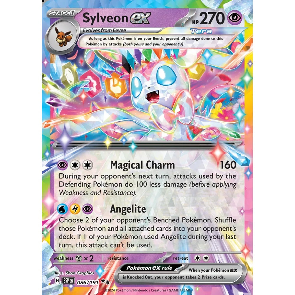 Sylveon ex Double Rare 086/191 Pokemon Card Game Surging Sparks