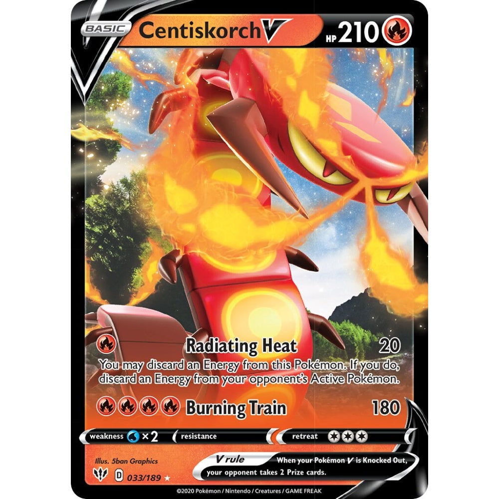 Centiskorch V Holo Rare V 033/189 Pokemon Card Game Darkness Ablaze