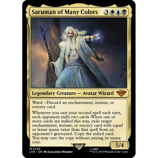 Saruman of Many Colors, mythic, 223, Magic the Gathering, The Lord of the Rings: Tales of Middle-earth