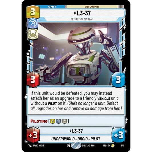 L3-37, R, JTL 547) Foil, Star Wars Unlimited