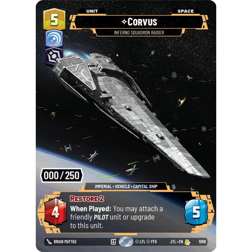 Corvus, R, JTL 1088) Prestige Serialized, Star Wars Unlimited
