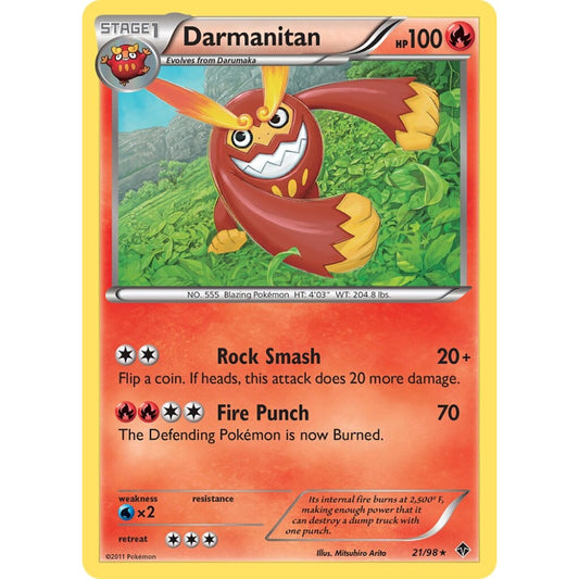 Darmanitan Rare 21/98 Pokemon Card Game Emerging Powers