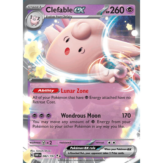 Clefable ex Double Rare 082/197 Pokemon Card Game Obsidian Flames