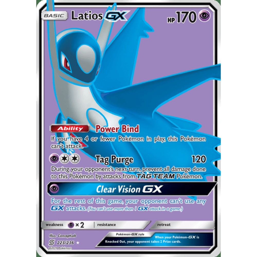 Latios-GX Full Art 223/236 Pokemon Card Game Unified Minds