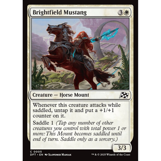 Brightfield Mustang, 5, common, Magic: The Gathering, Aetherdrift