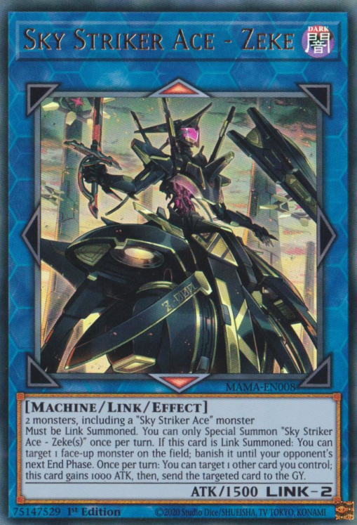 Sky Striker Ace - Zeke MAMA-EN008 Ultra Ultra Rare Yu-Gi-Oh Magnificent Mavens in Art