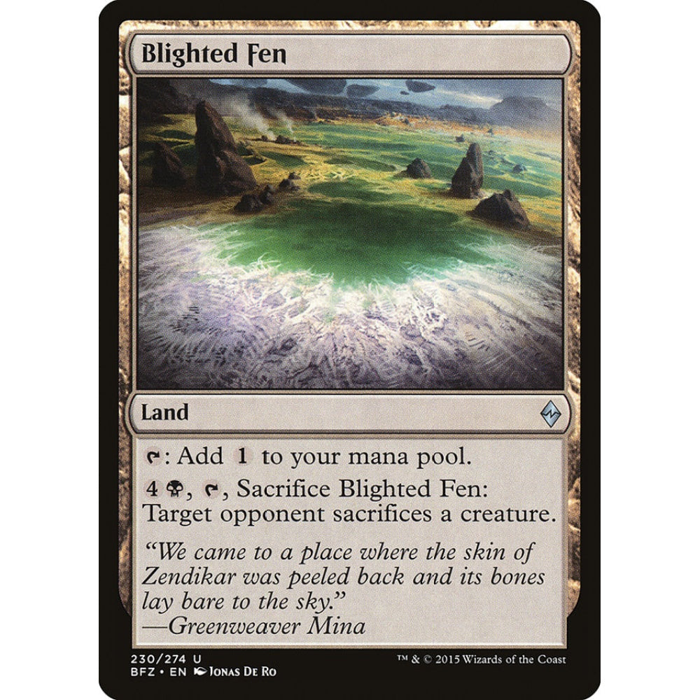 Blighted Fen uncommon 230 Magic the Gathering Battle for Zendikar