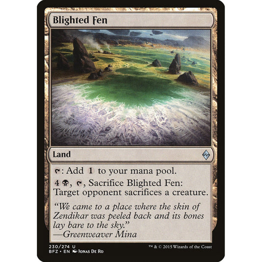 Blighted Fen uncommon 230 Magic the Gathering Battle for Zendikar