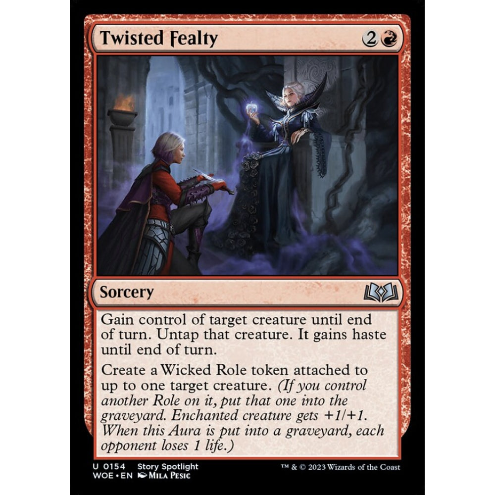 Twisted Fealty, uncommon, 154, Magic the Gathering, Wilds of Eldraine