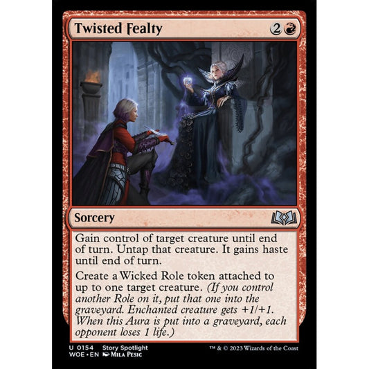 Twisted Fealty, uncommon, 154, Magic the Gathering, Wilds of Eldraine