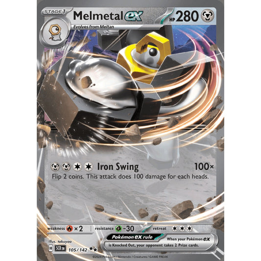Melmetal ex Double Rare 105/142 Pokemon Card Game Stellar Crown