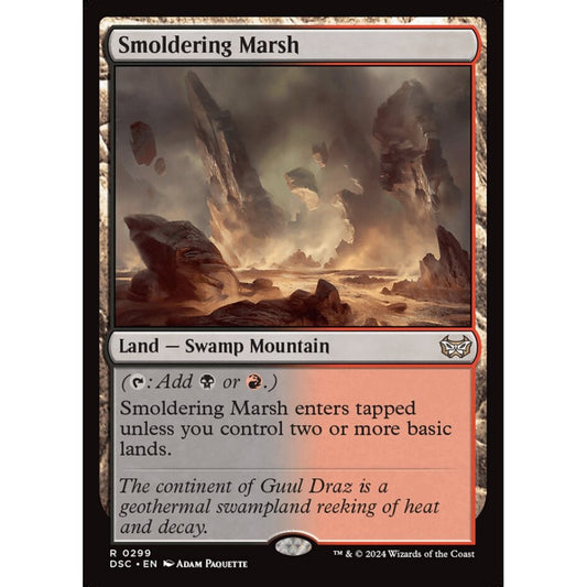 Smoldering Marsh, 299, rare, Magic: The Gathering, Duskmourn: House of Horror