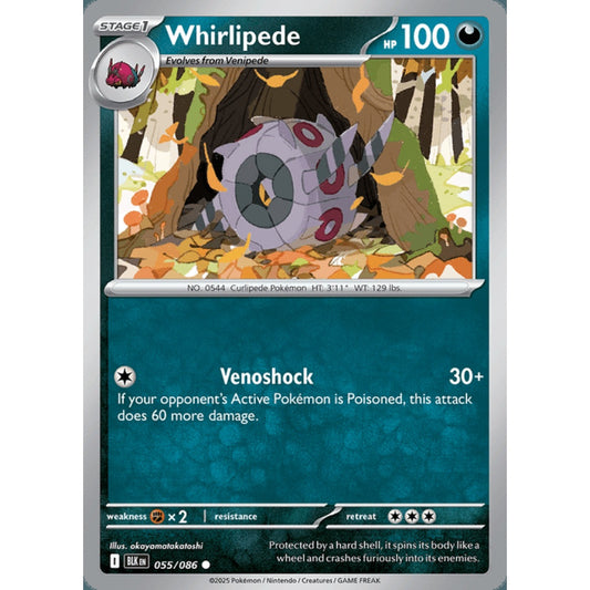 Whirlipede Common 55/086 Pokemon Card Game Black Bolt