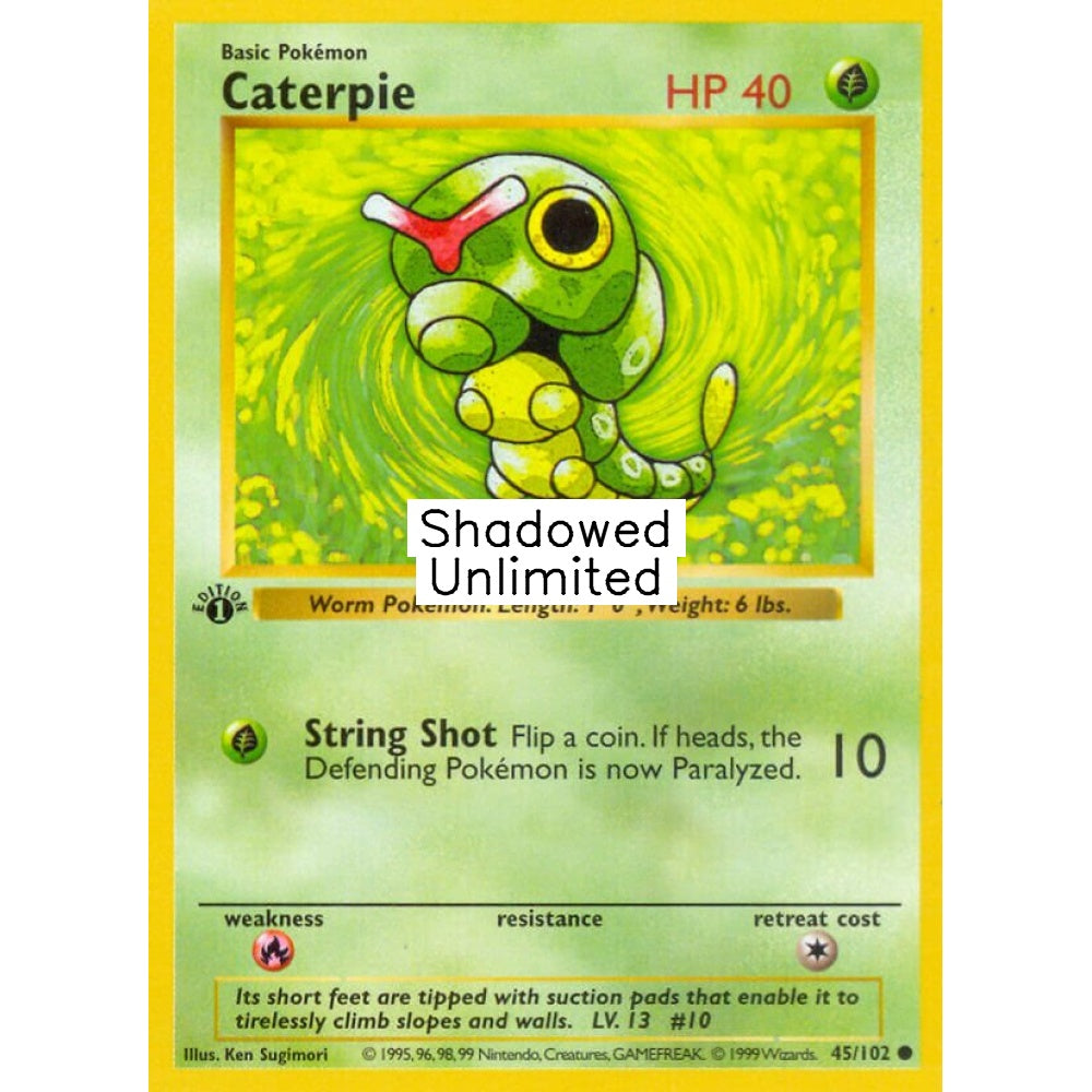 Caterpie Common 45/102 Pokemon Card Game Base Set