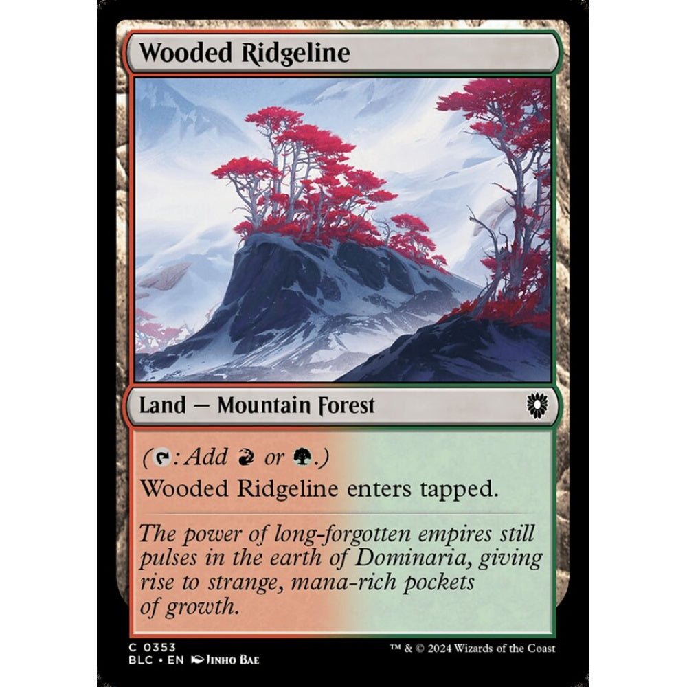 Wooded Ridgeline, 353, common, Magic: The Gathering, Bloomburrow