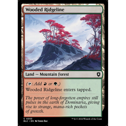 Wooded Ridgeline, 353, common, Magic: The Gathering, Bloomburrow