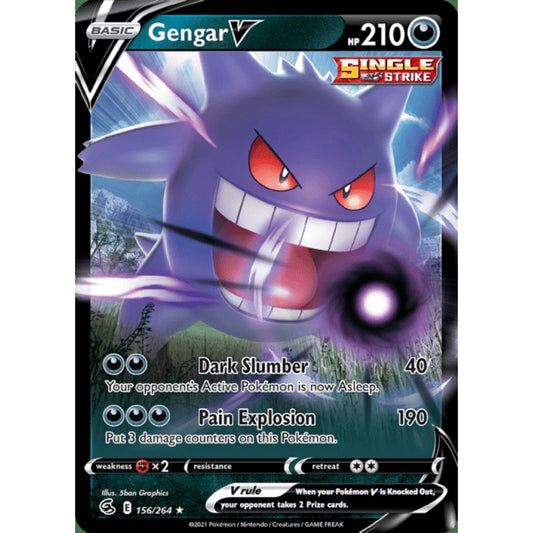 Gengar V Double Rare 156/264 Pokemon Card Game Fusion Strike