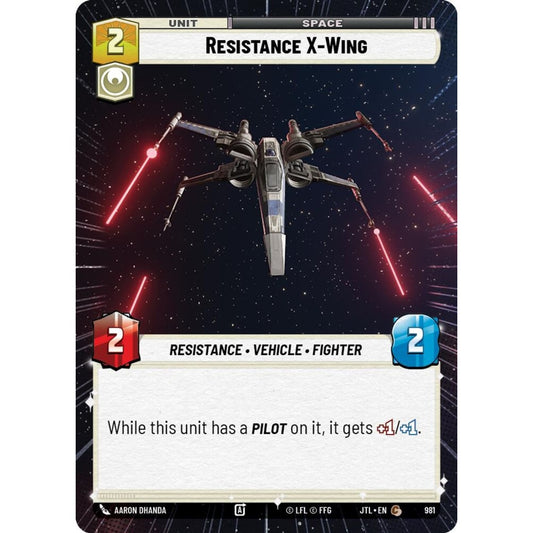 Resistance X-Wing, C, JTL 981) Hyperspace Foil, Star Wars Unlimited