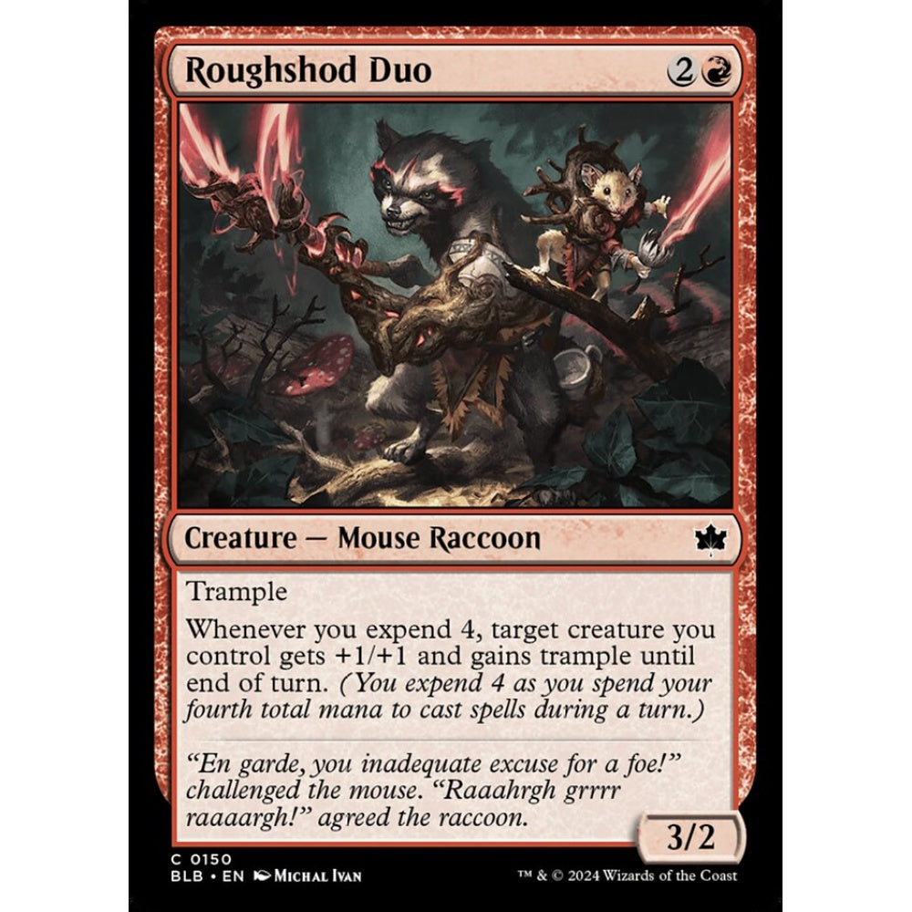 Roughshod Duo, 150, common, Magic: The Gathering, Bloomburrow
