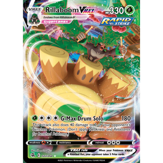 Rillaboom VMAX Ultra Rare 023/264 Pokemon Card Game Fusion Strike