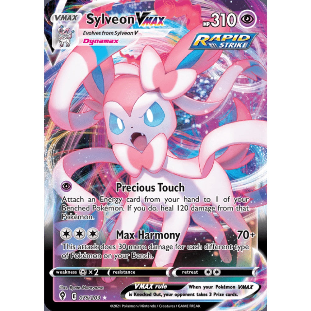 Sylveon VMAX Ultra Rare 075/203 Pokemon Card Game Evolving Skies