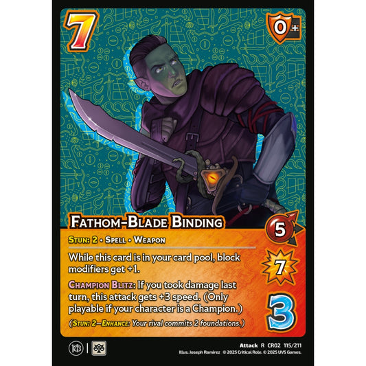 Fathom-Blade Binding, 115/211, CR02, Universus, Critical Role: Heroes Of Exandria, Attack, R