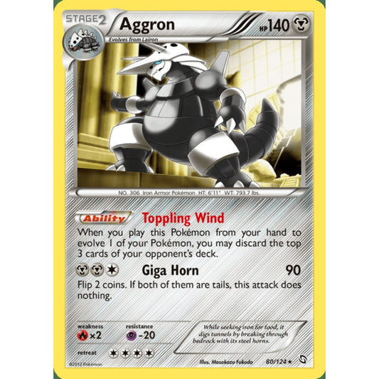 Aggron Holo Rare 80/124 Pokemon Card Game Dragons Exalted