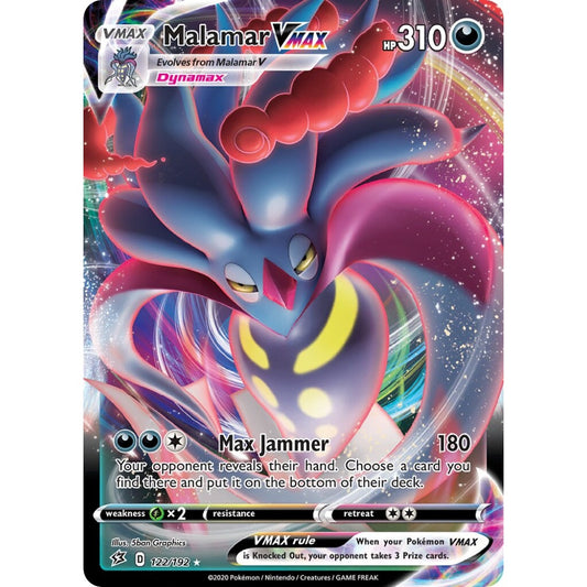 Malamar VMAX Holo Rare VMAX 122/192 Pokemon Card Game Rebel Clash