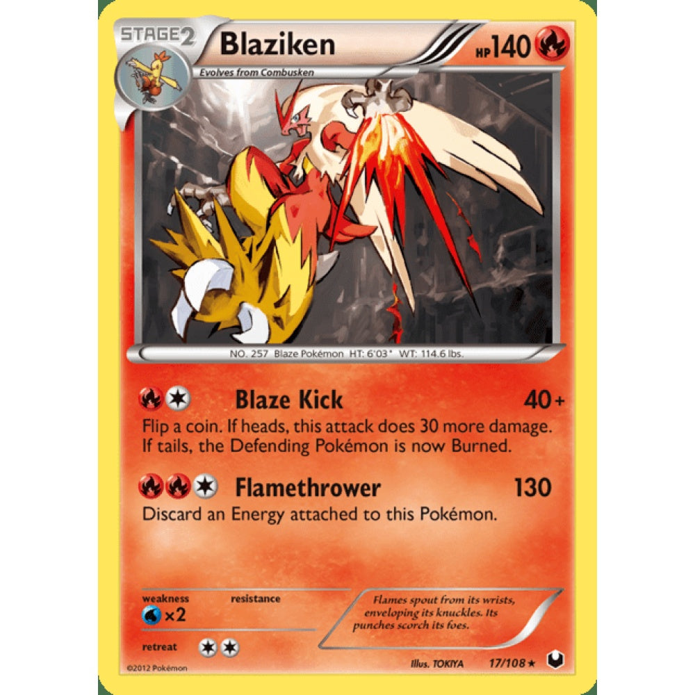 Blaziken Holo Rare 17/108 Pokemon Card Game Dark Explorers